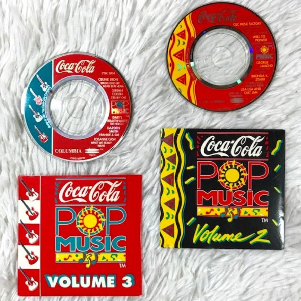 NWOT Set of 2 Vintage Coca-Cola Volume 2 & Volume 3 Pop Music 3" CDs